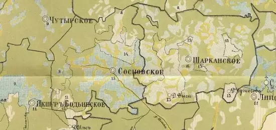 Карта урожайности ржи Сарапульского уезда Вятской губернии 1892 год - screenshot_825.webp