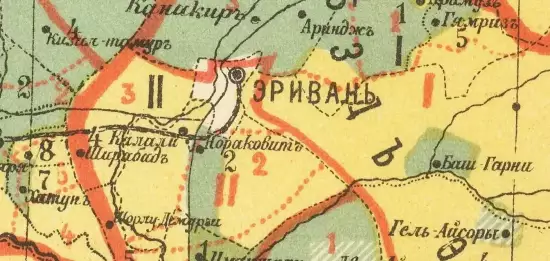 Карта Эриванской губернии с показанием границ уездов, полицейских участков и сельских обществ 1886 года - screenshot_992.webp