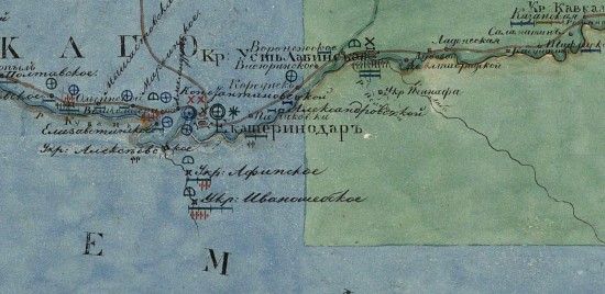 Карта Северного Кавказа с обозначением дорог в Поволжье и Днепровскую область 1830 год - screenshot_6382.jpg