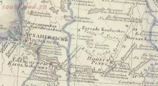 Генеральная карта Архангельской губернии 1824 года - screenshot_5354.webp