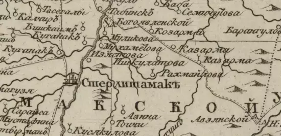 Генеральная карта Уфимского наместничества, разделенная на 13 уездов 1791 года - screenshot_802.webp