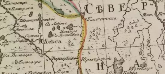 Карта северной части Новгородской губернии с ея провинциями и уездами 1772 года - screenshot_812.webp