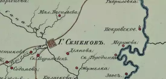 Карта Семеновского уезда Нижегородской губернии 1800 года - screenshot_1420.webp