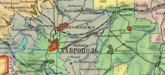 Карта Ставропольского края, а так же Калмыцкой автономной области и Карачаево-Черкеской автономной области 1958 года - screenshot_385.webp