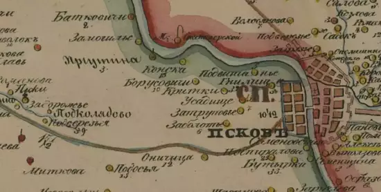 Карта Псковского уезда Псковской губернии 1838 года - screenshot_766.webp