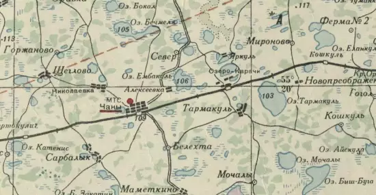 Карта Чановского района Новосибирской области 1944 года - screenshot_2026.webp
