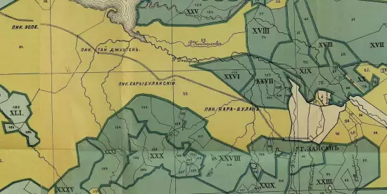 Карта Киргизского землепользования и пастбищных районов Зайсанского уезда Семипалатинской области 1909 года - screenshot_3066.webp